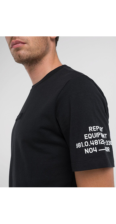 ヘビーピュアコットンジャージーレタリングTシャツ 詳細画像